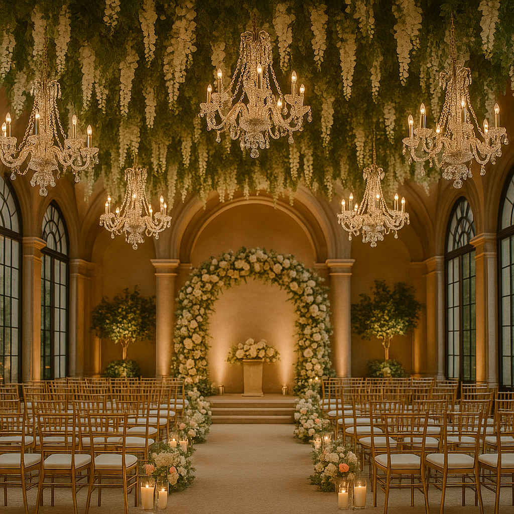 decoración con plantas y flores ceremonia