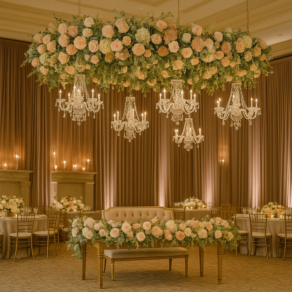 decoración mesa de novios