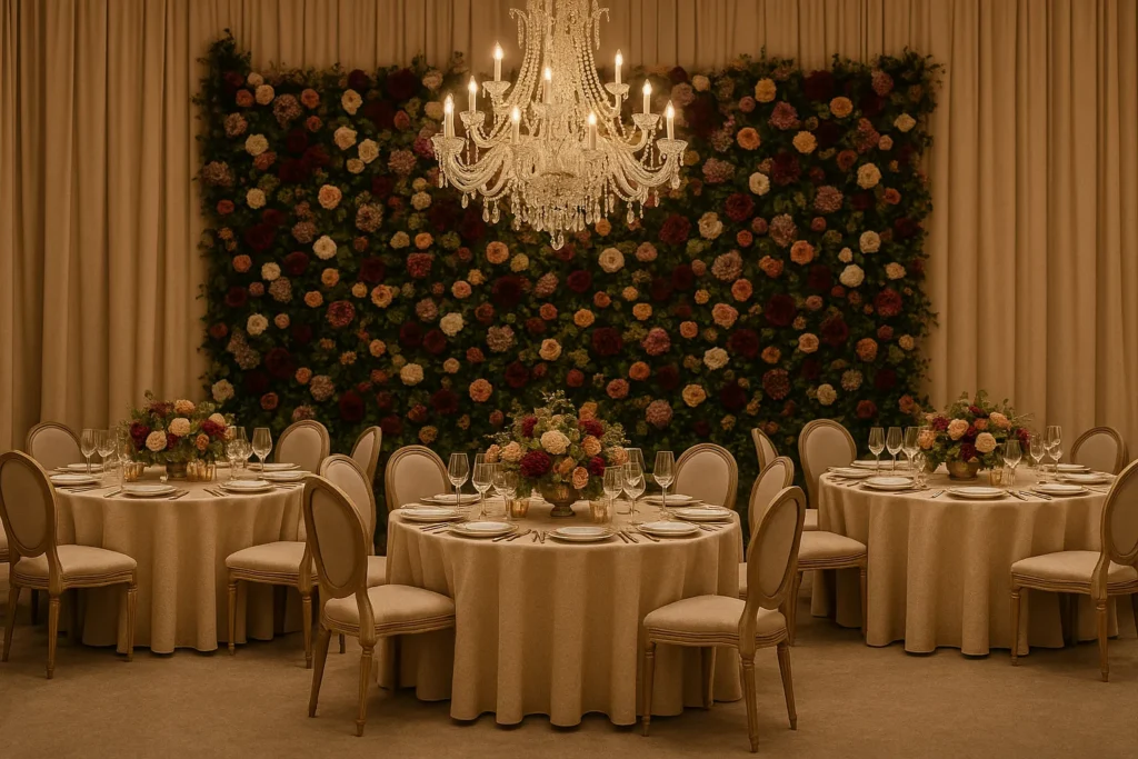muro de flores decoración