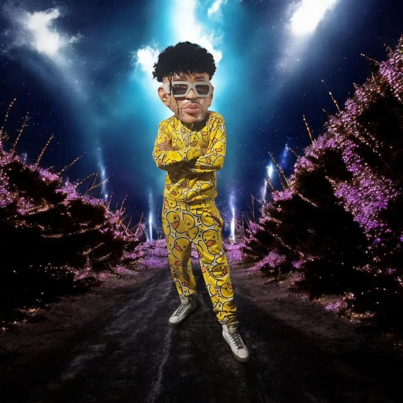 Bad Bunny cabezón para eventos en CDMX