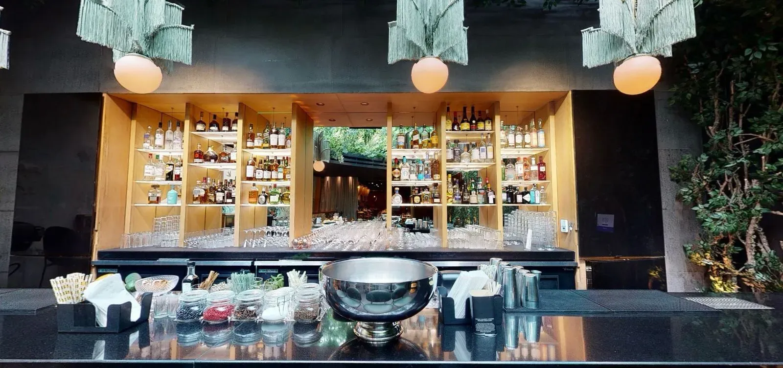 Barra de bebidas en terraza Palmas