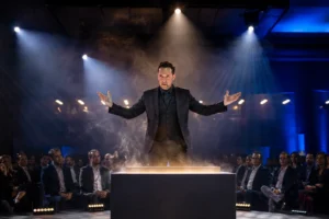 Magia para lanzamientos de producto en CDMX — mago en escenario con luces