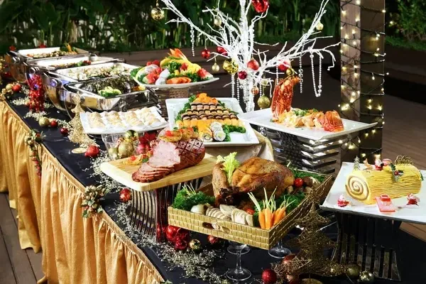 Buffet navideño formal premium para eventos corporativos en CDMX