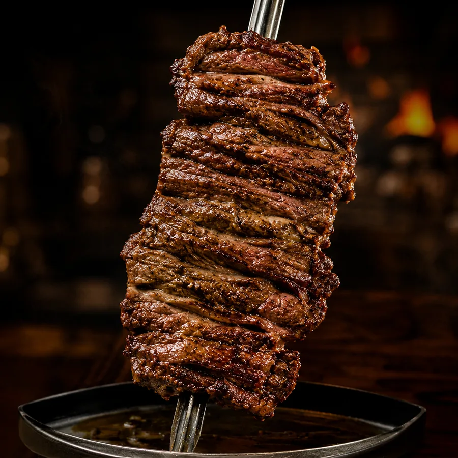 Arrachera marinada en espada al carbón