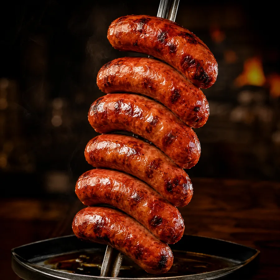 Chorizo asado en espada al momento