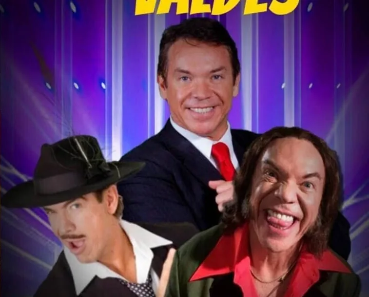 Marcos Valdés y sus personajes del homenaje: el conductor, Tin Tan y El Loco Valdés