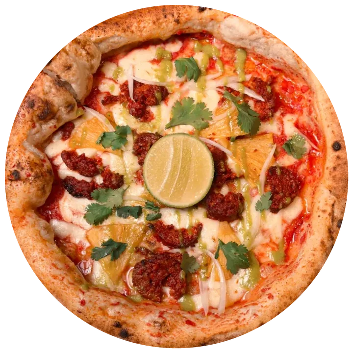 Pizza Chorizo y piña