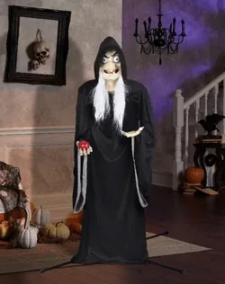 Animatrónico Bruja de Blancanieves de 1.50 m para renta en eventos de Halloween en CDMX