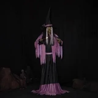 Animatrónico Bruja de 3.30 m para renta en eventos de Halloween en CDMX