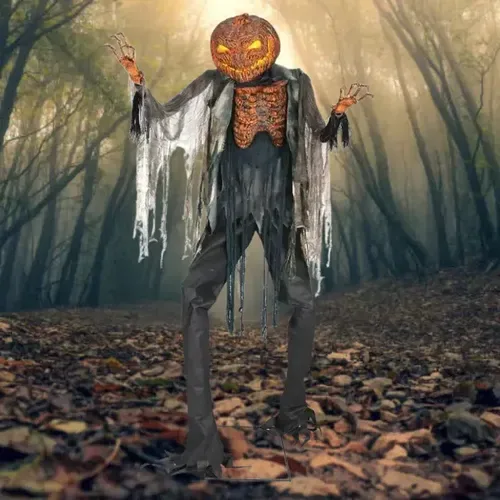 Animatrónico Calabaza de Fuego de 2.15 m para renta en eventos de Halloween en CDMX