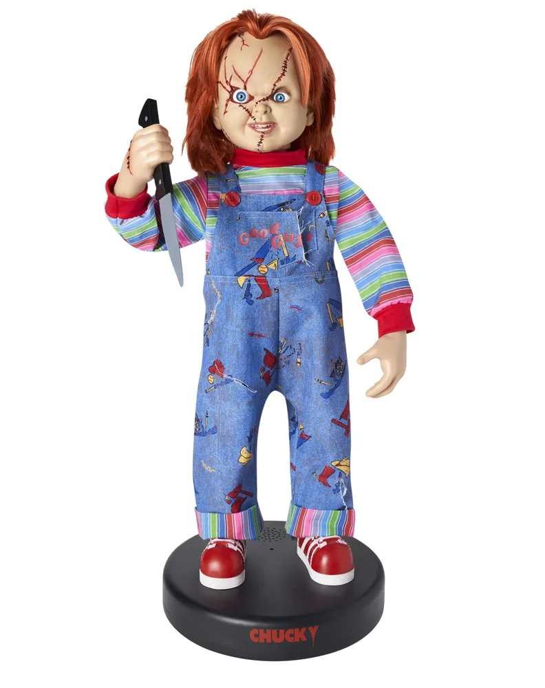 Animatrónico Chucky Chico de 0.70 m para renta en eventos de Halloween en CDMX