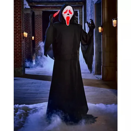 Animatrónico Ghost Face de 1.83 m para renta en eventos de Halloween en CDMX