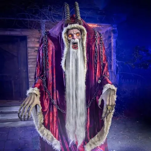 Animatrónico Krampus de 1.83 m para renta en eventos de Halloween en CDMX