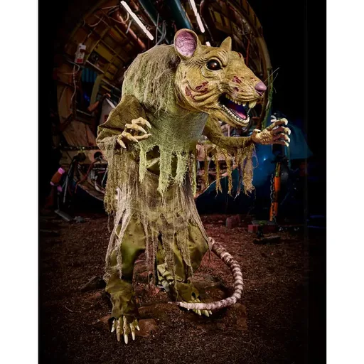 Animatrónico Rata Gigante de 1.21 m para renta en eventos de Halloween en CDMX